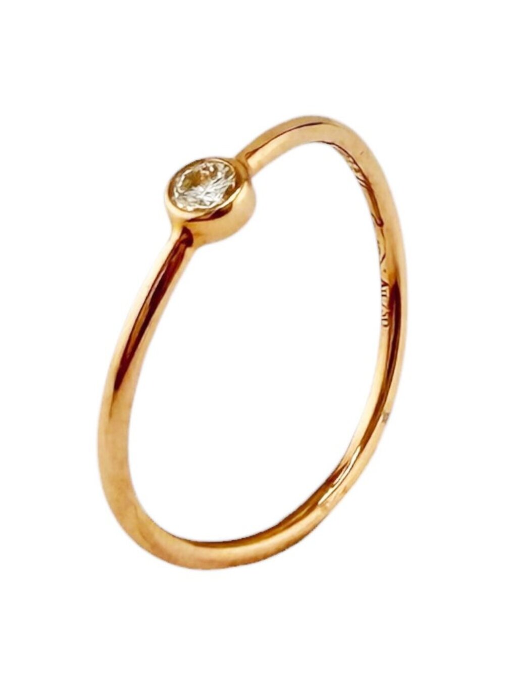 Tiffany & Co Wave Thin Grelot Ring 18k Pink Gold Diamond